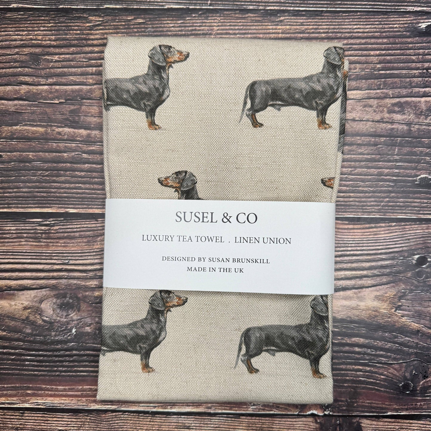 Susel & Co Dachshund - Luxury Linen Tea Towel