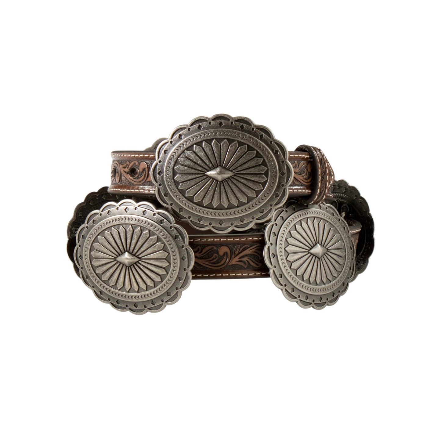 Ariat Women's Oval Concho Diamond Belt Tan