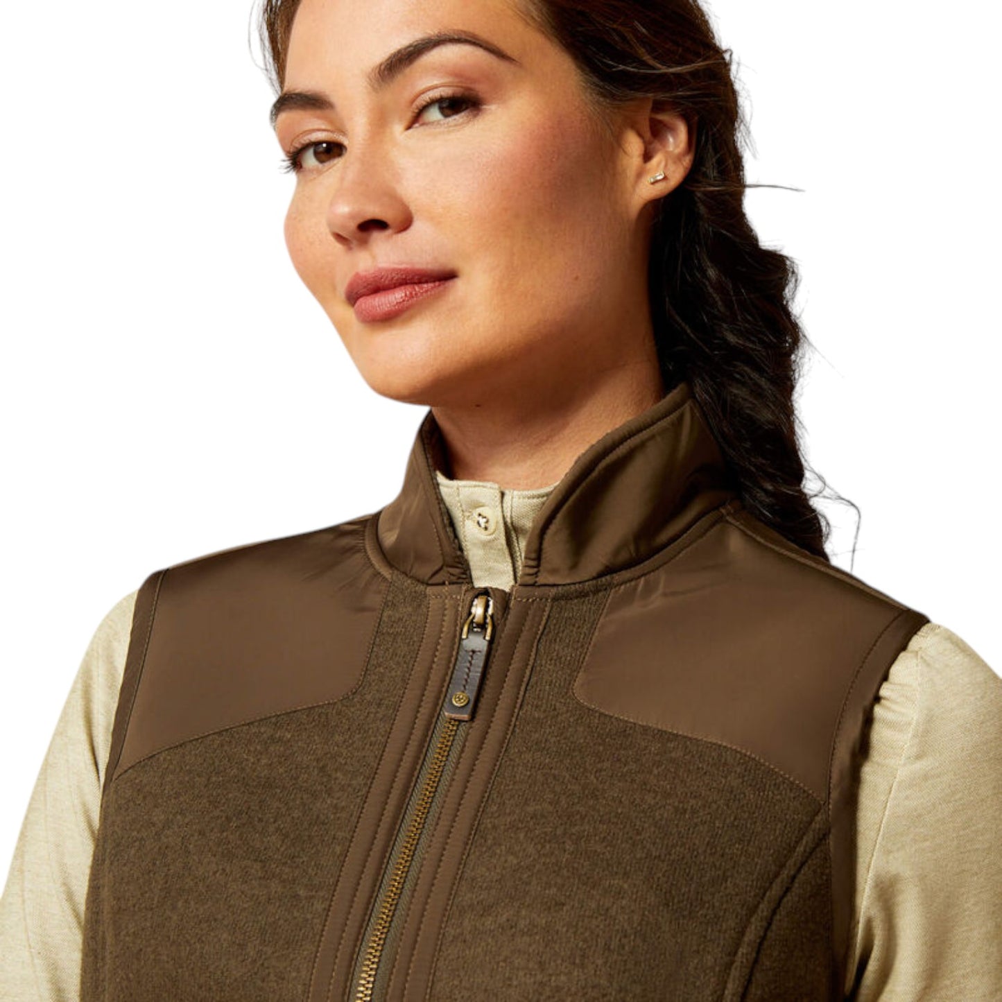 Ariat Millbrae Vest Earth close up