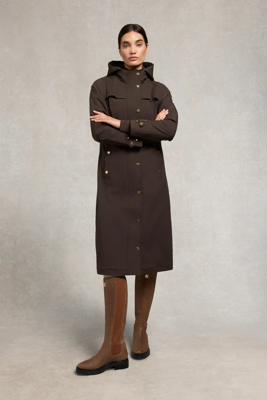 Holland Cooper Folgate Rain Coat Chocolate