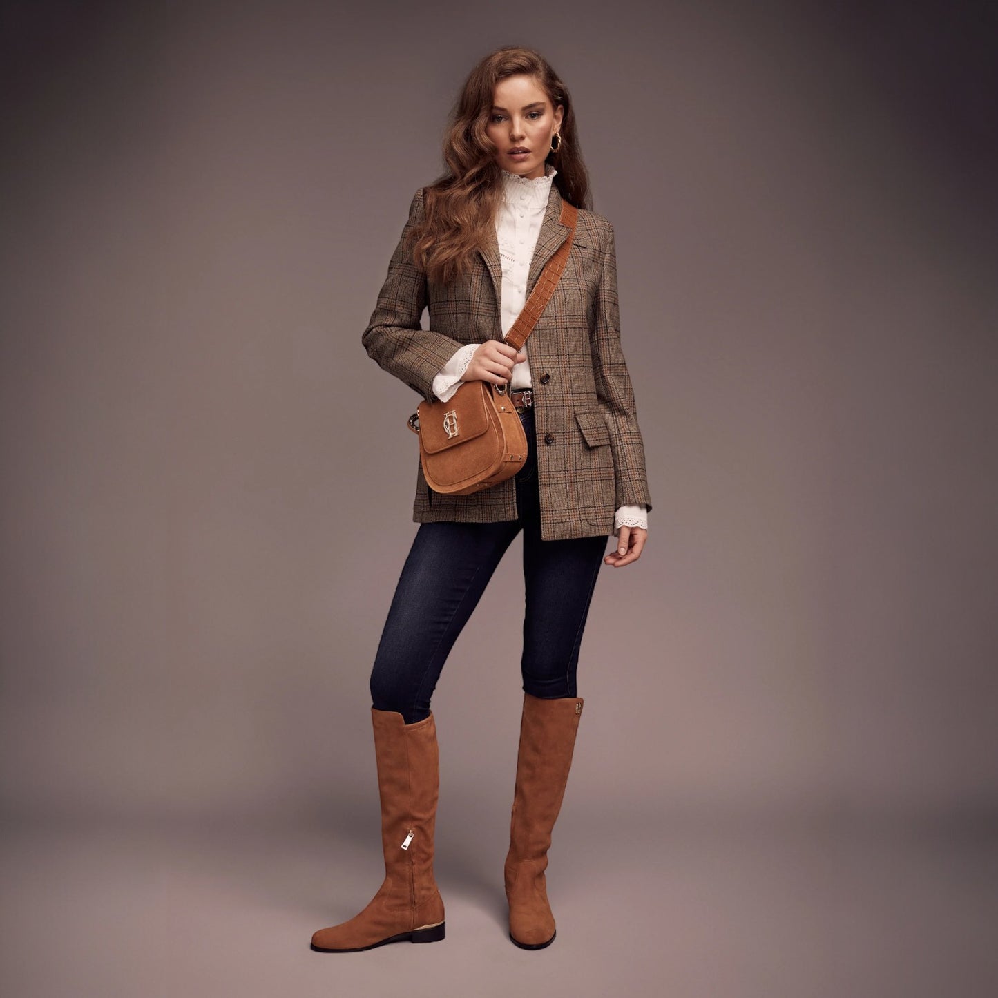 Holland Cooper Albany Boot Tan Suede
