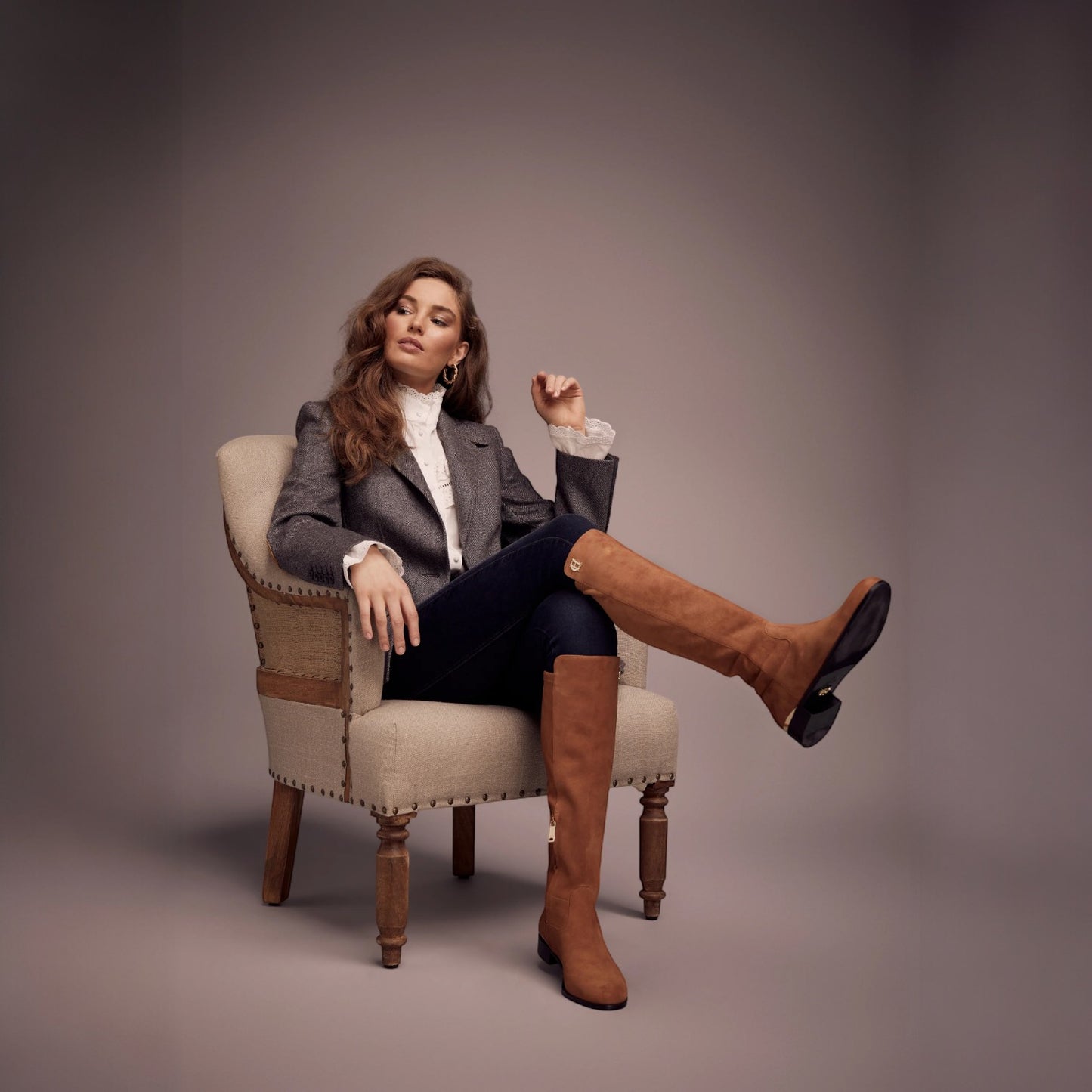 Holland Cooper Albany Boot Tan Suede