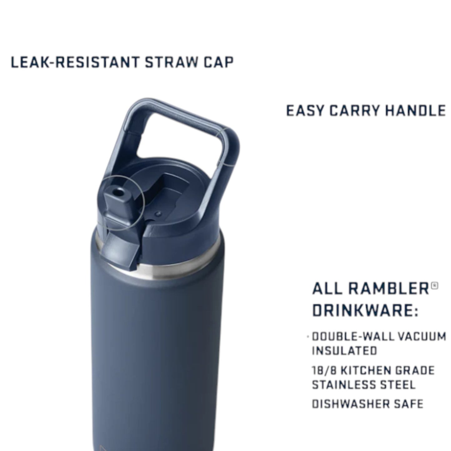 Yeti Rambler 26 0z Straw Bottle Royal Blue