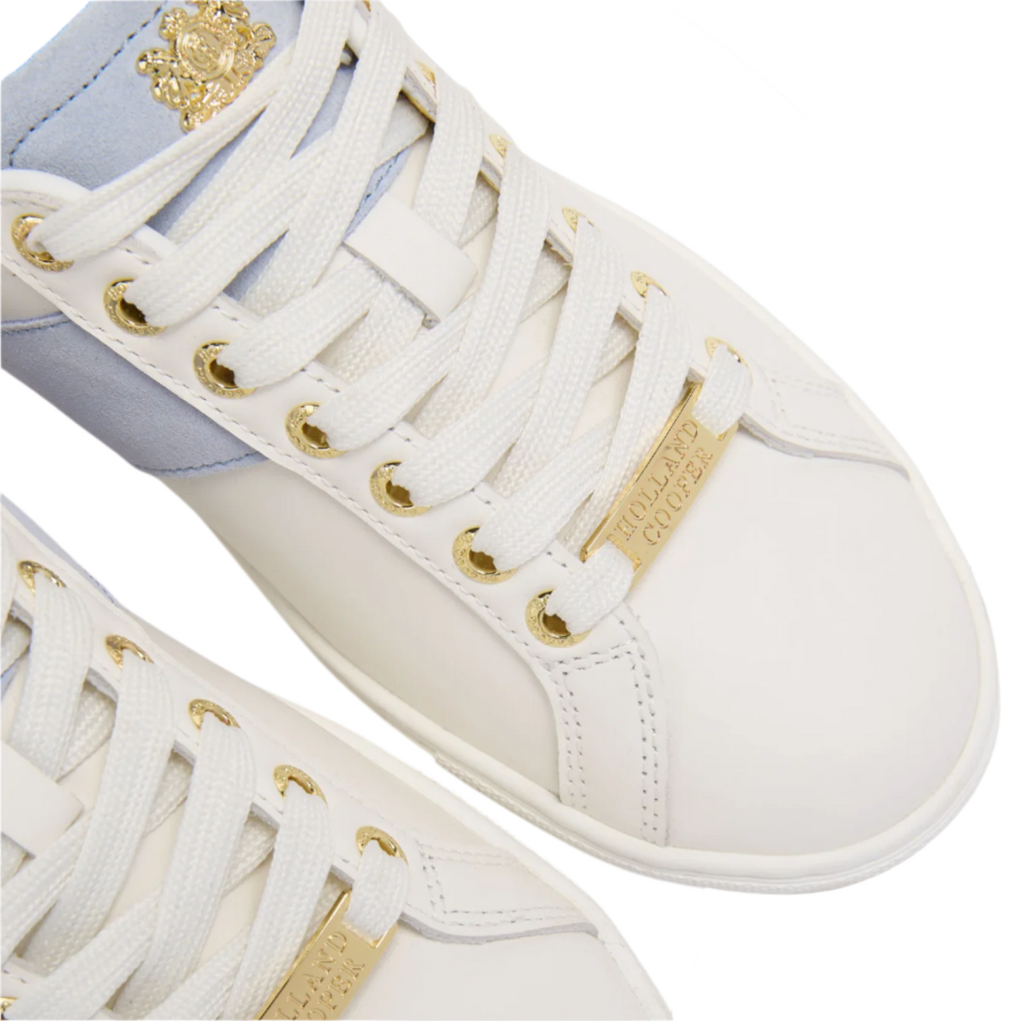 Holland Cooper Knightsbridge Court Trainer White Smokey Blue