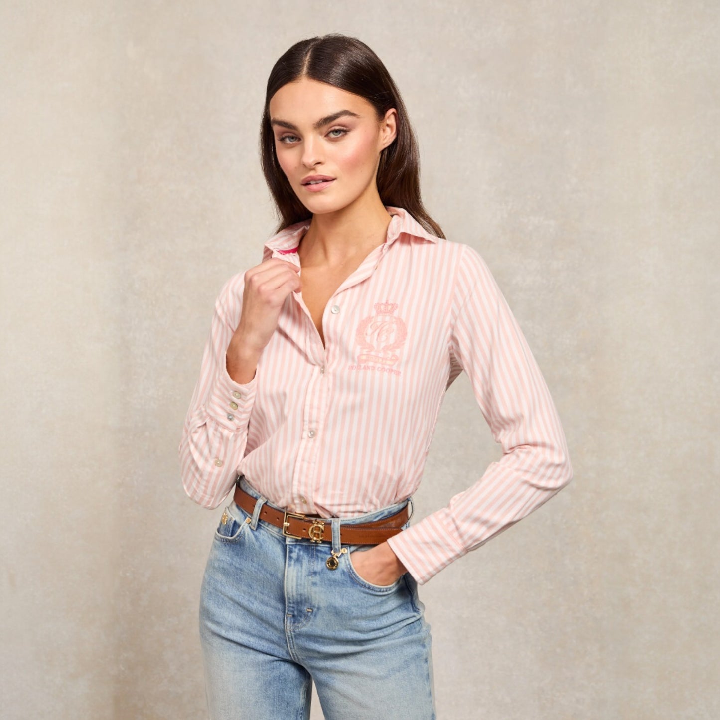 Holland Cooper Classic Button Down Shirt Pink