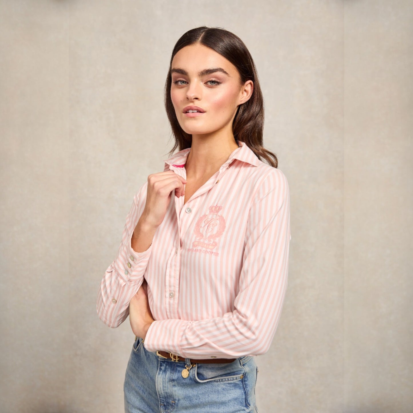 Holland Cooper Classic Button Down Shirt Pink
