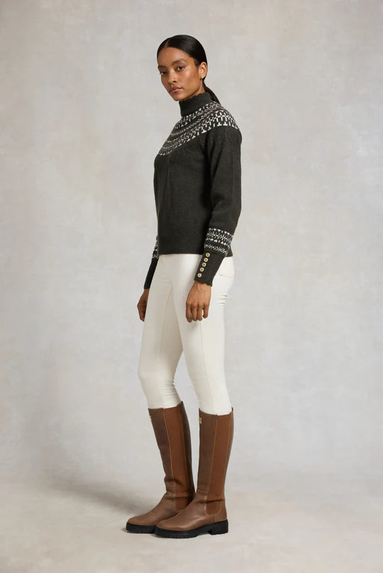 Holland Cooper Elodie Roll Neck Knit Forest Green