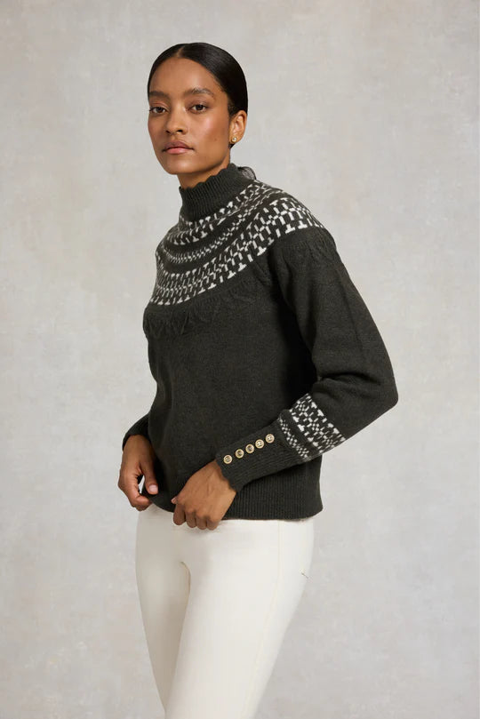 Holland Cooper Elodie Roll Neck Knit Forest Green