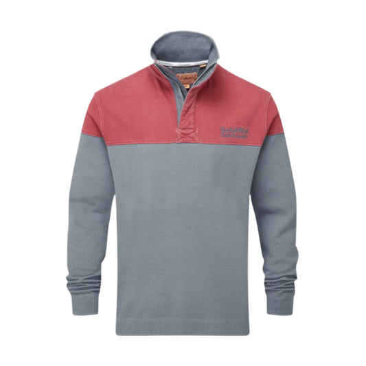 Schoffel Helford Heritage Sweatshirt Slate Red/ Dark Pigeon Blue