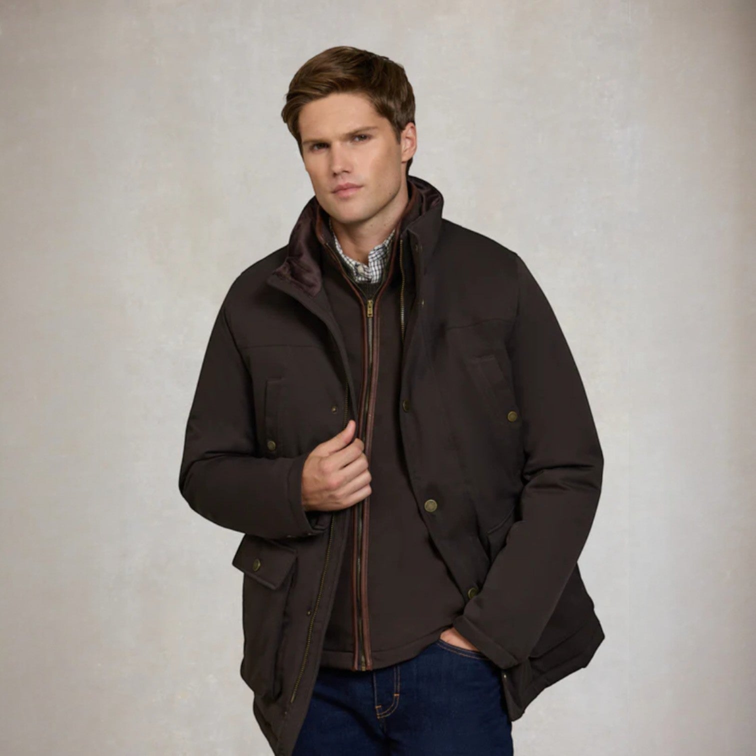 Holland Cooper Men's Stamford Field Coat Chocolate