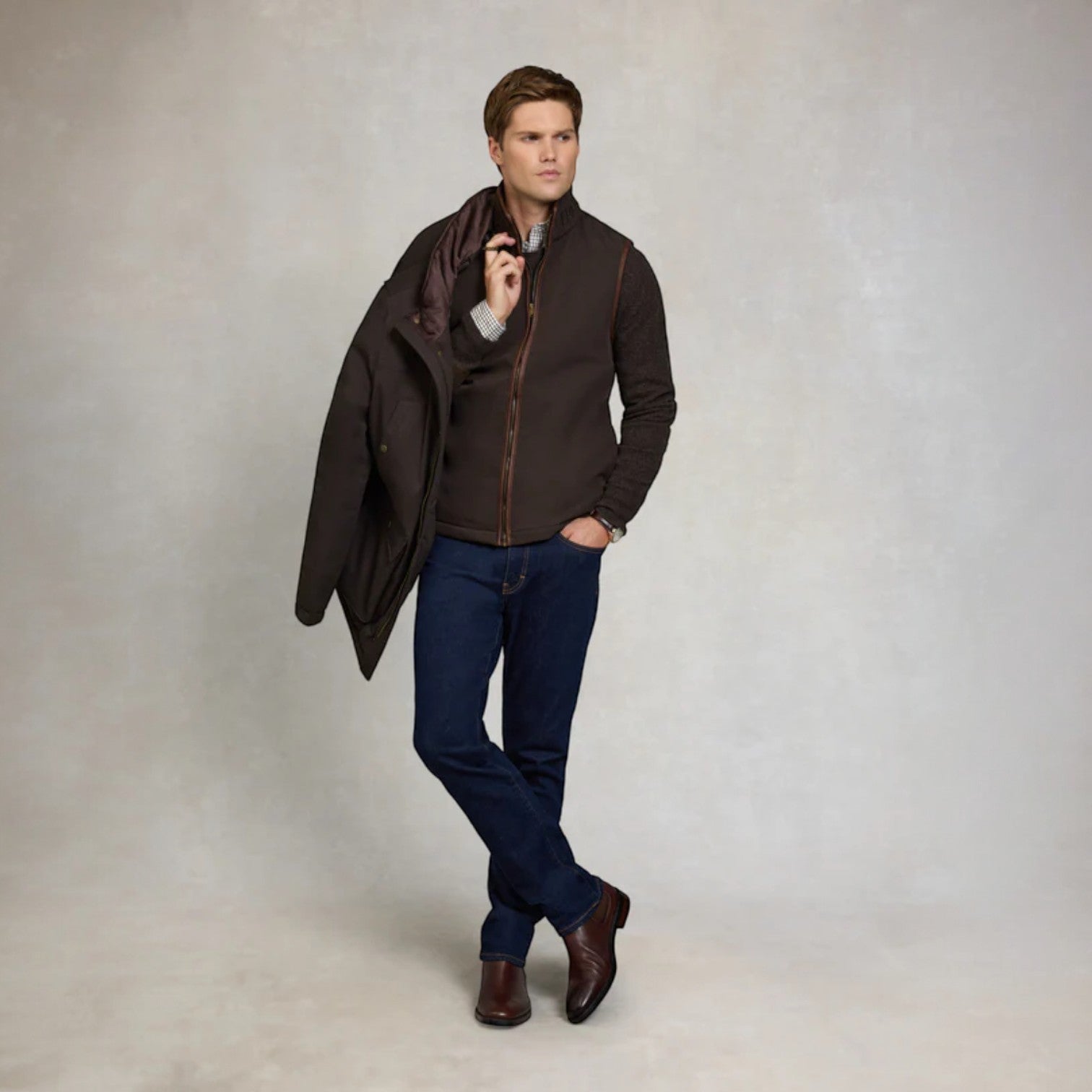 Holland Cooper Men's Stamford Field Coat Chocolate