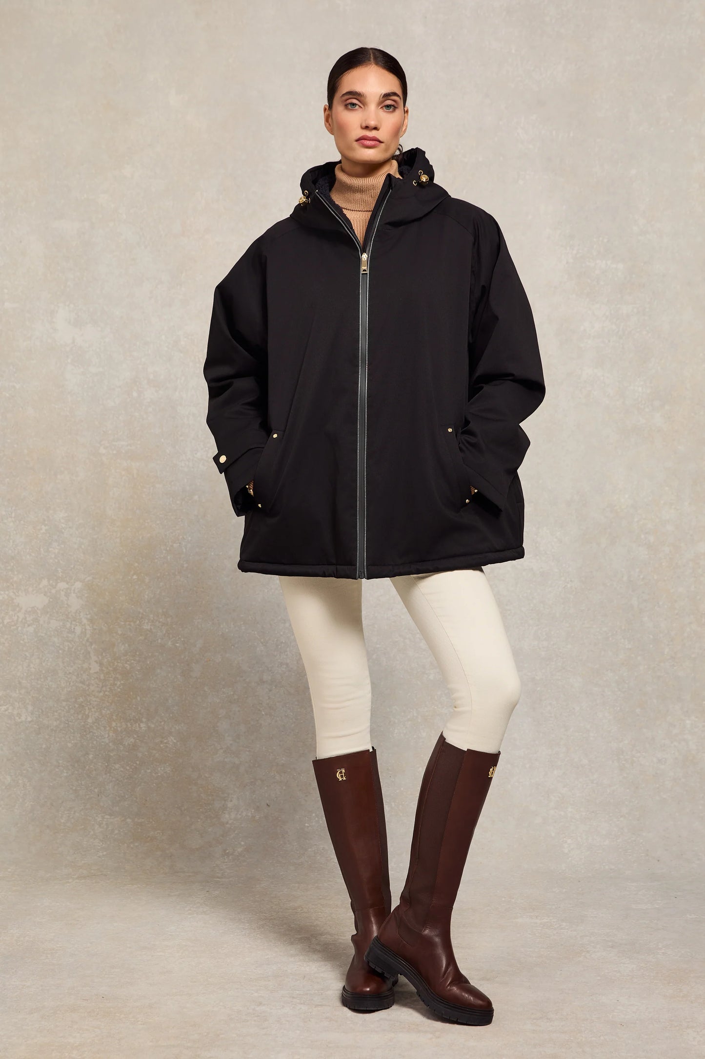 Holland Cooper One-Size Waterproof Jacket Black