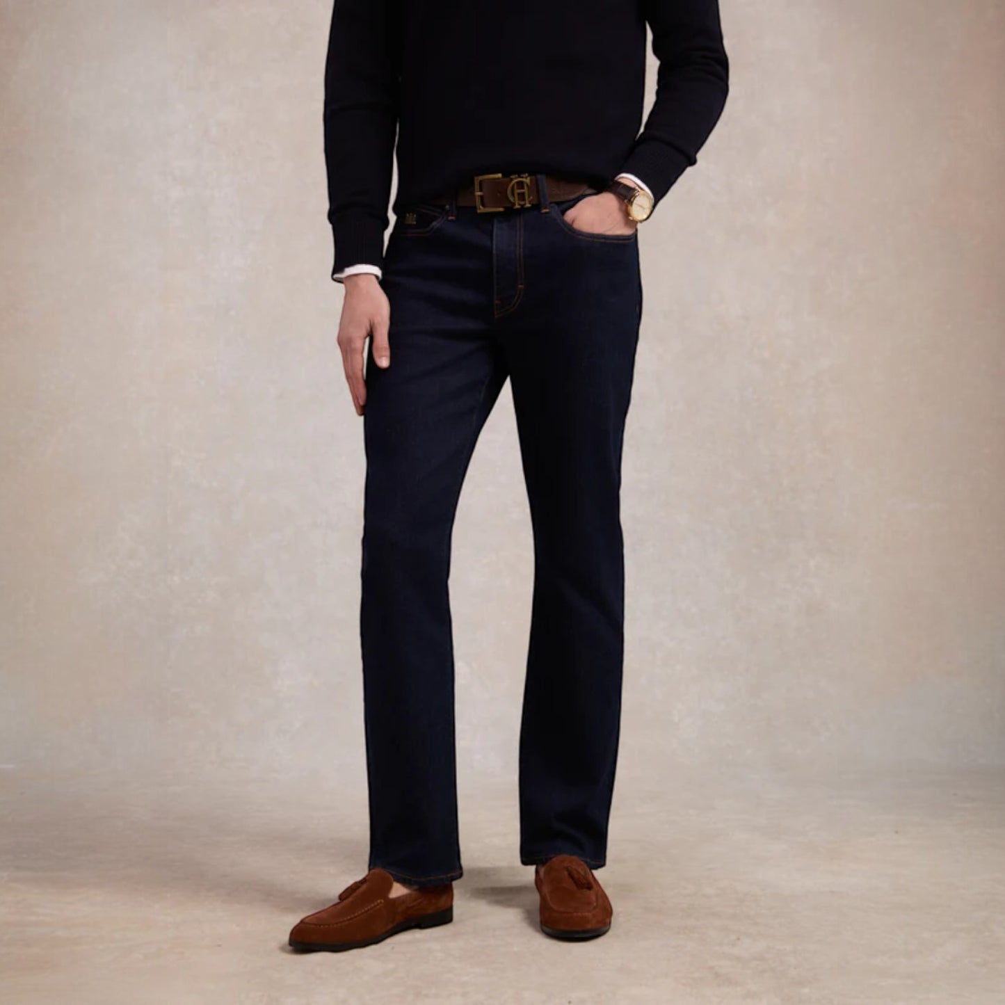 Holland Cooper Men's Classic Straight Leg Jean Dark Indigo