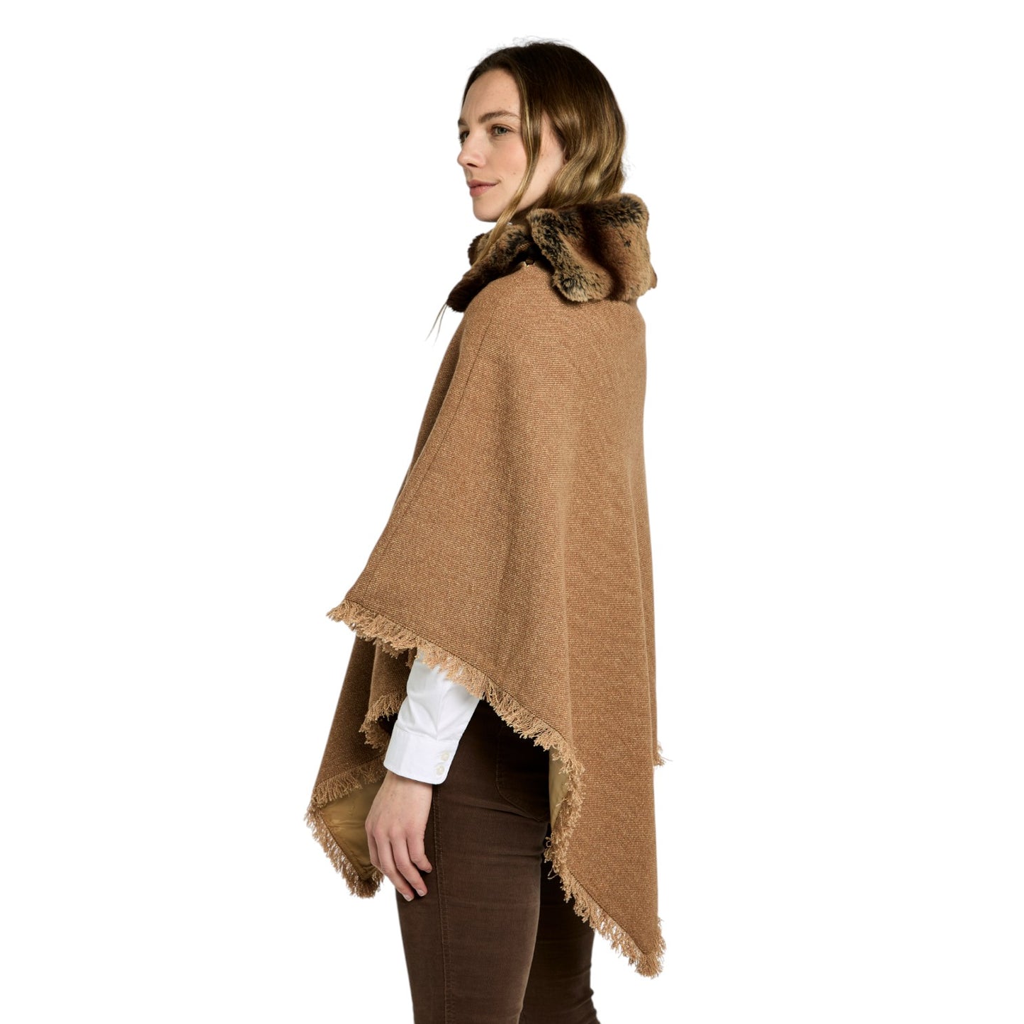 Dubarry Silverfir Tweed Poncho Camel Twill