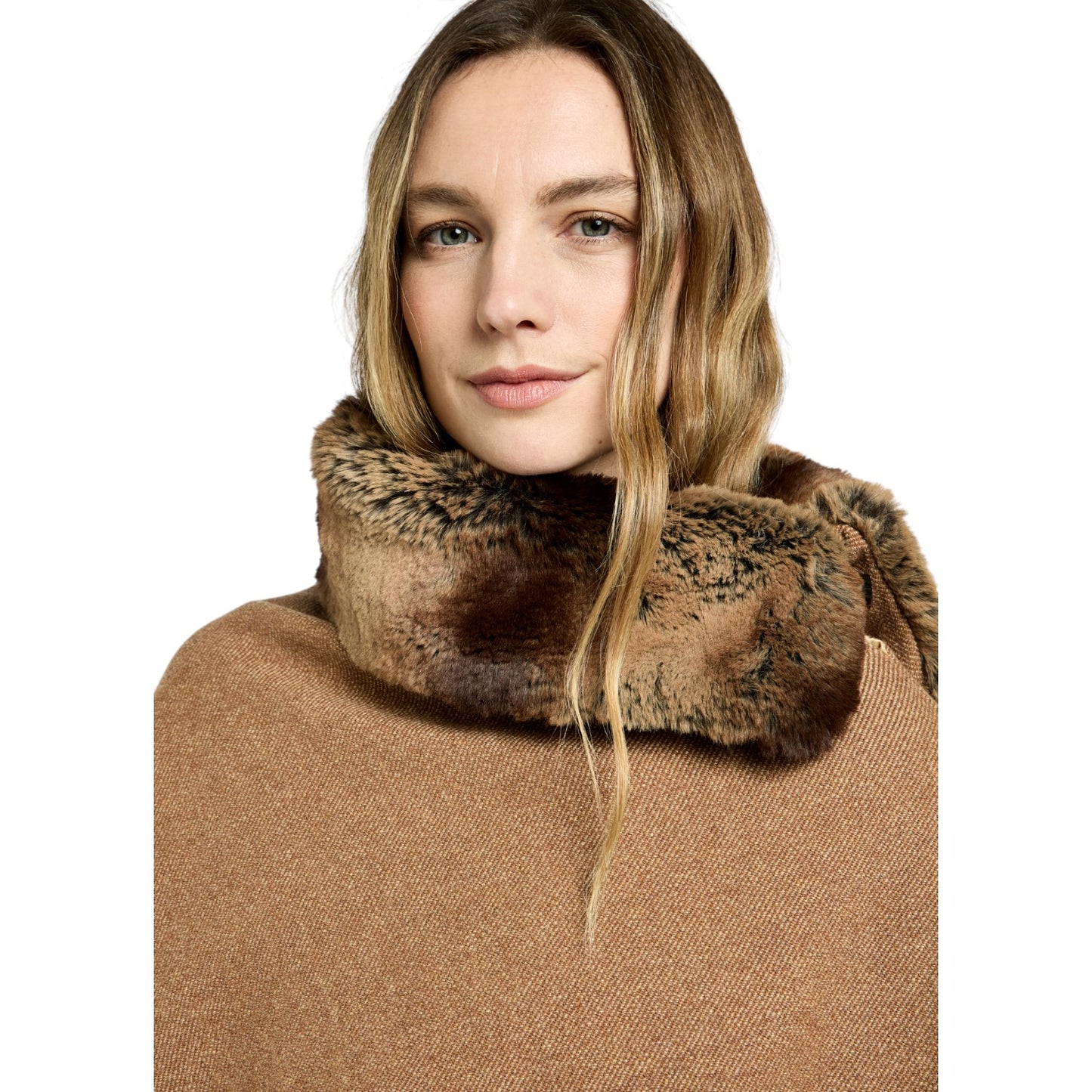 Dubarry Silverfir Tweed Poncho Camel Twill
