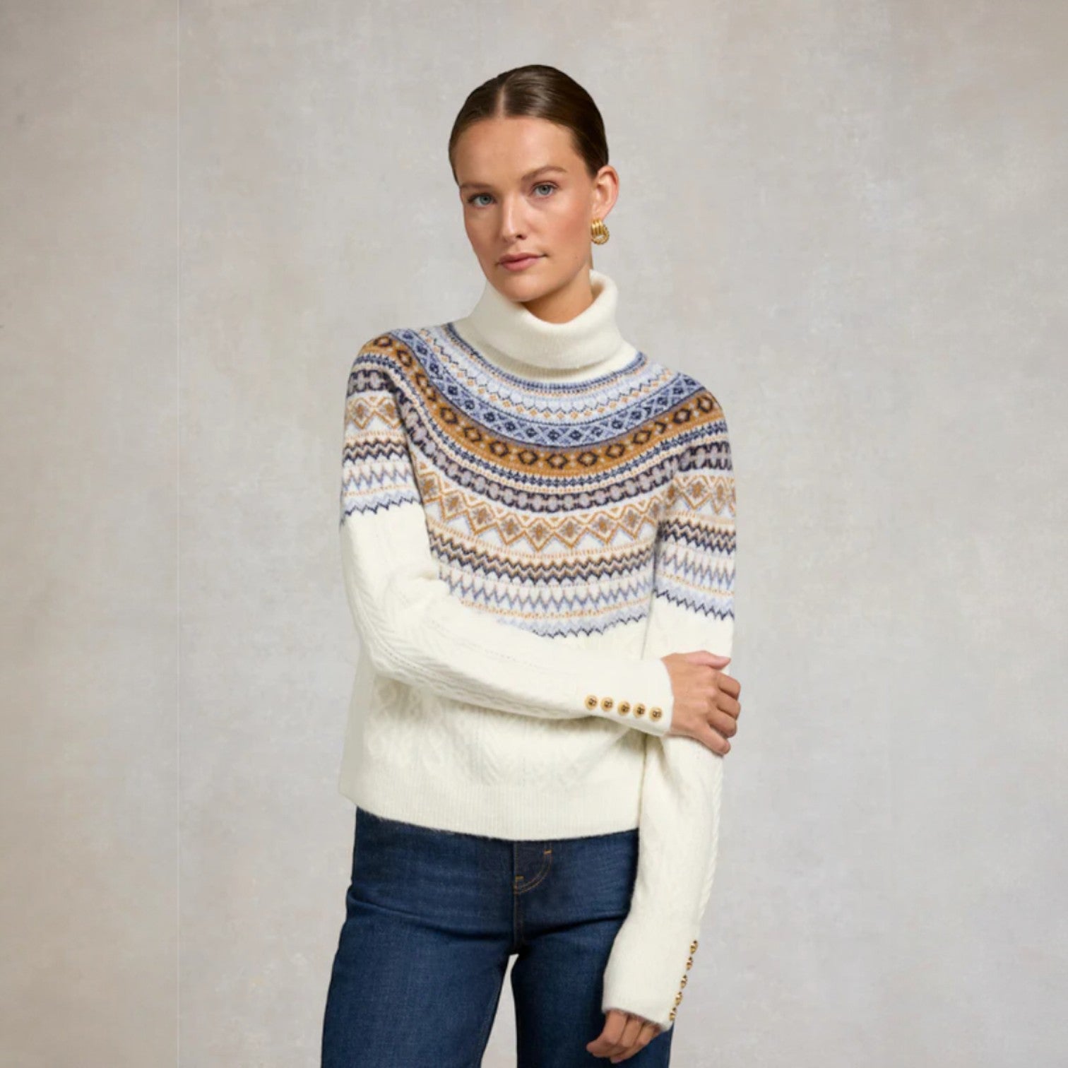 Holland Cooper Rebecca Roll Neck Knit Natural