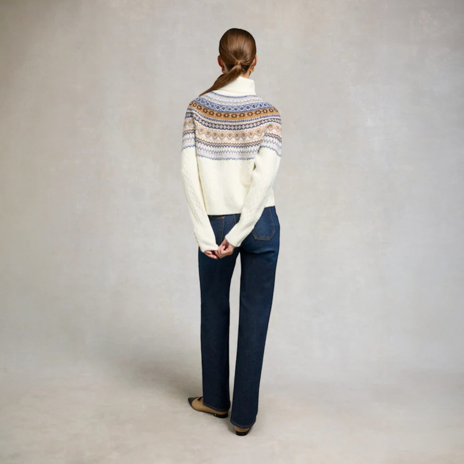 Holland Cooper Rebecca Roll Neck Knit Natural