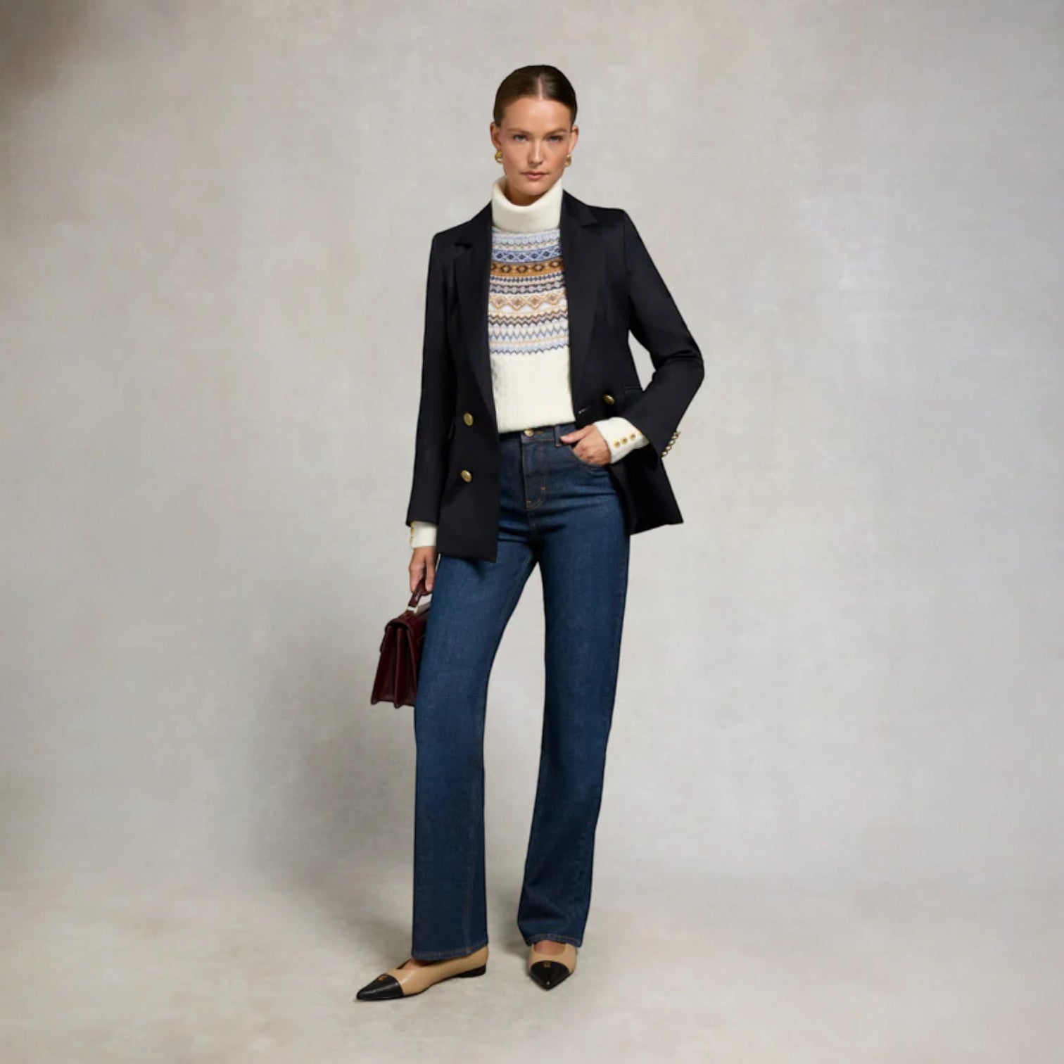 Holland Cooper Rebecca Roll Neck Knit Natural