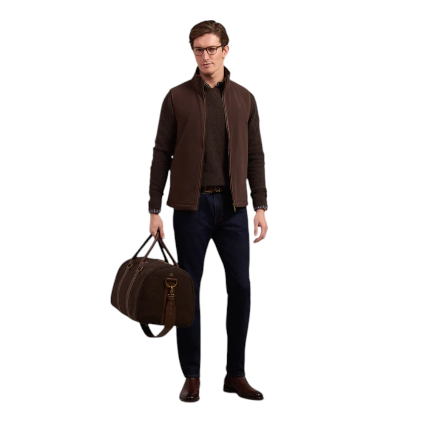 Holland Cooper Men's Country Fleece Gilet Chocolate