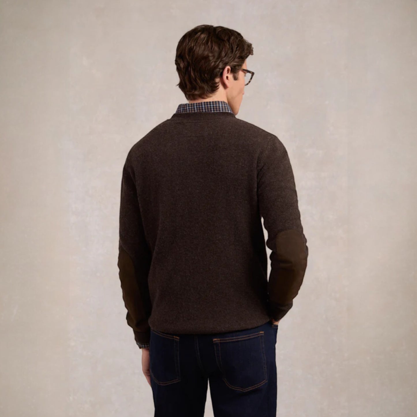 Holland Cooper Men's Country Crew Neck Knit Chocolate