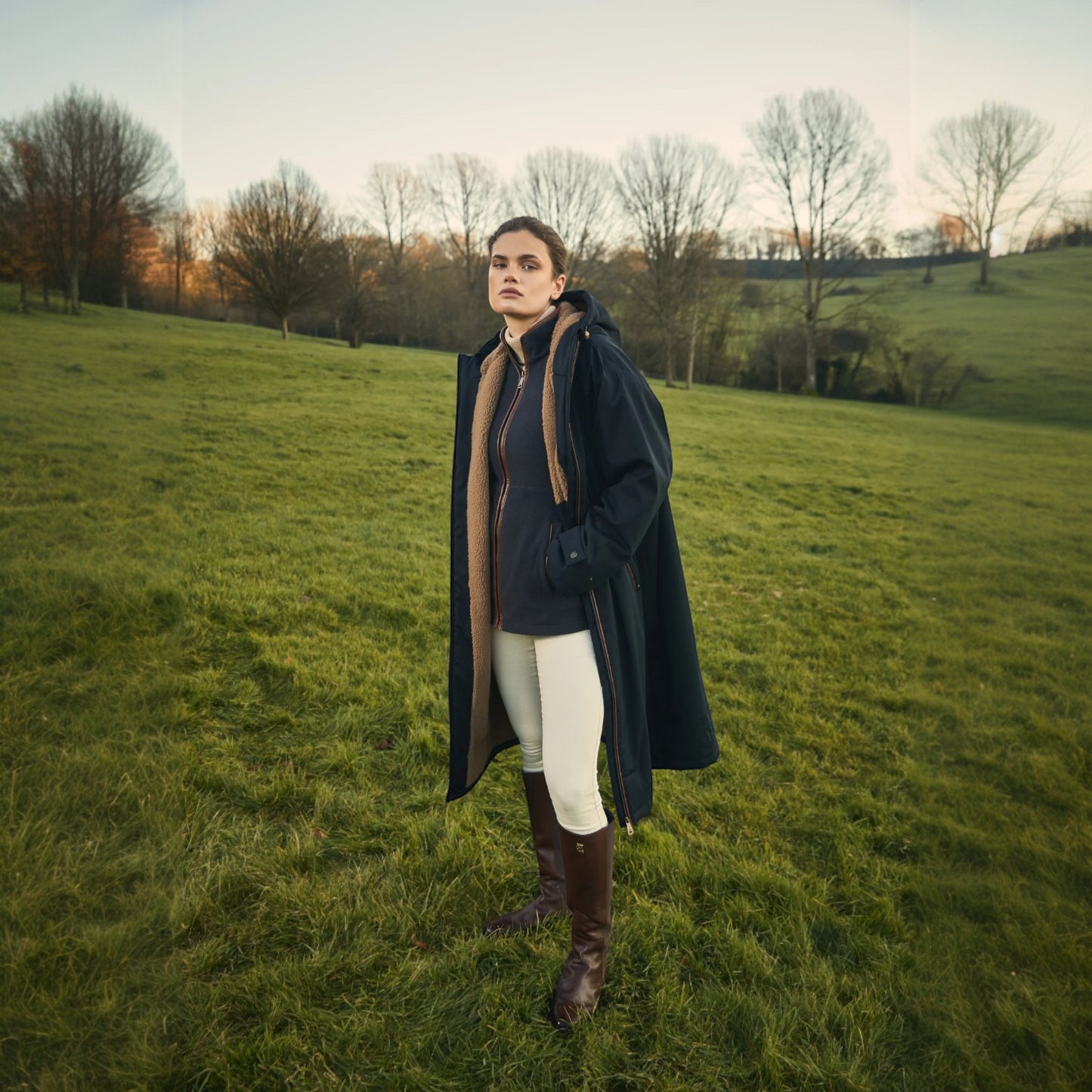 Holland Cooper Country Longline Fleece Ink Navy