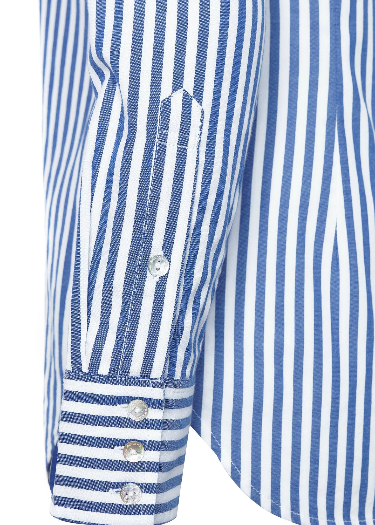 Holland Cooper Classic Button Down Shirt Navy Stripe