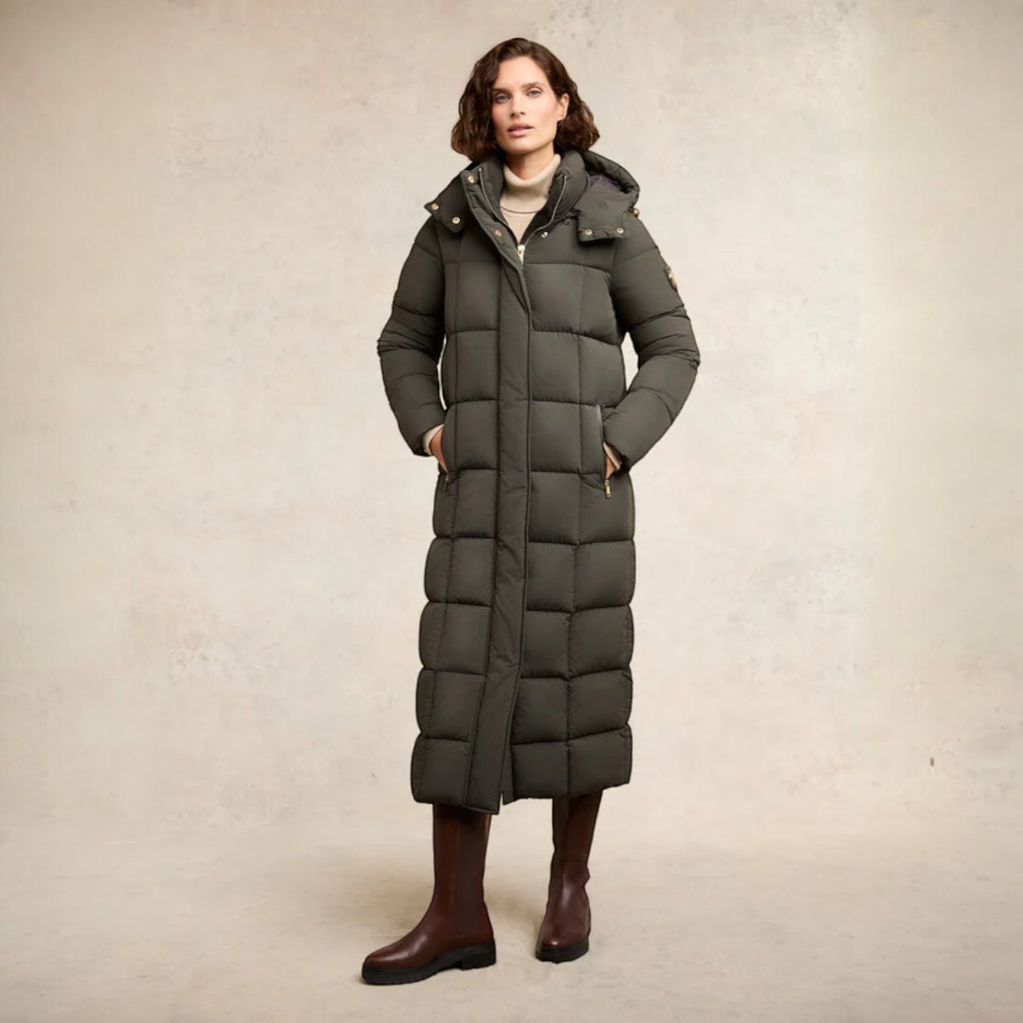 Holland Cooper Carrington Longline Coat Dark Olive