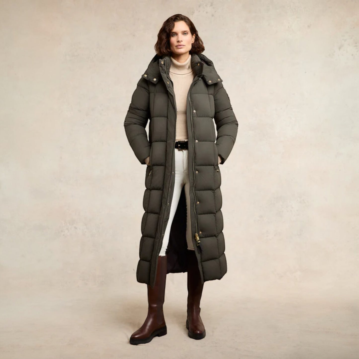 Holland Cooper Carrington Longline Coat Dark Olive