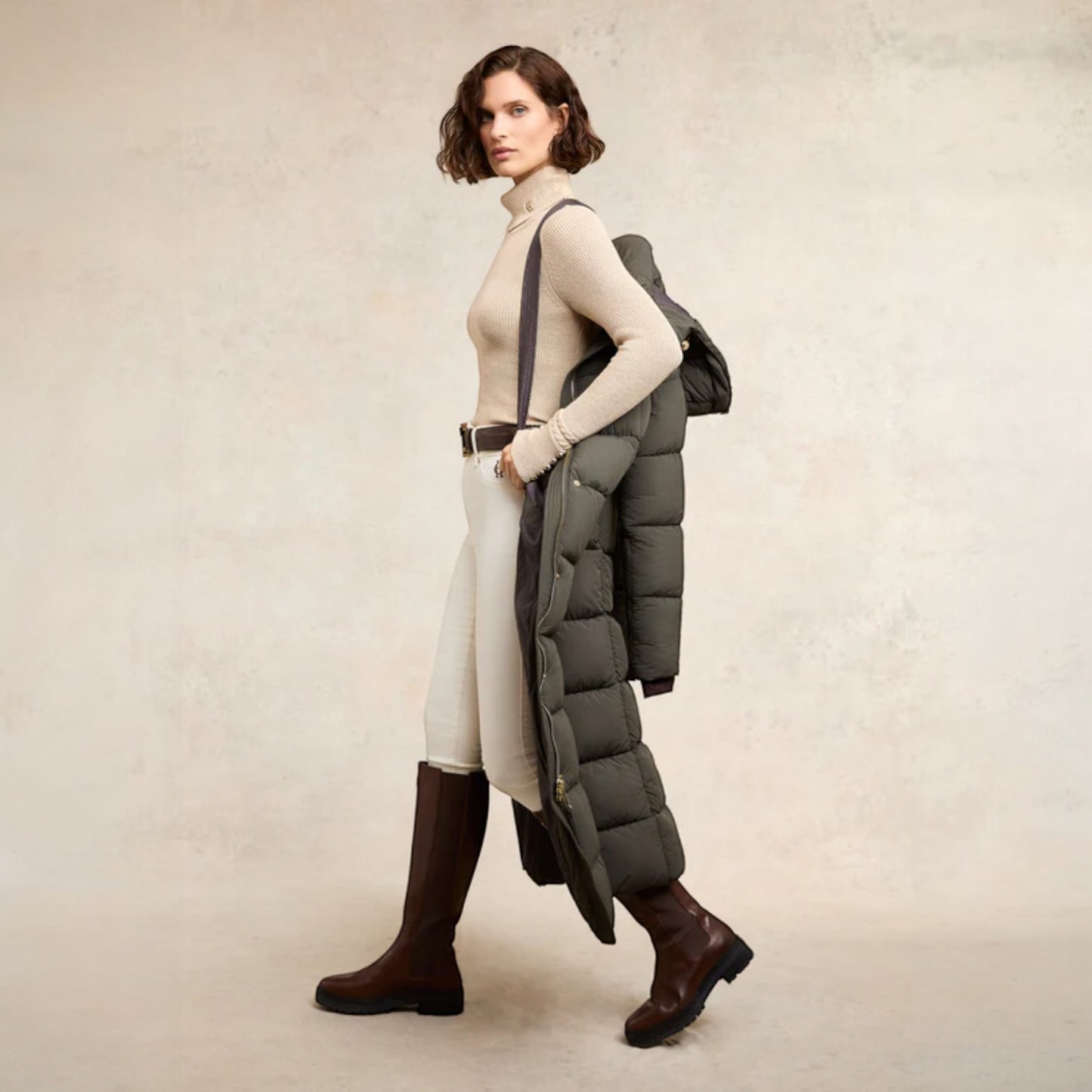 Holland Cooper Carrington Longline Coat Dark Olive