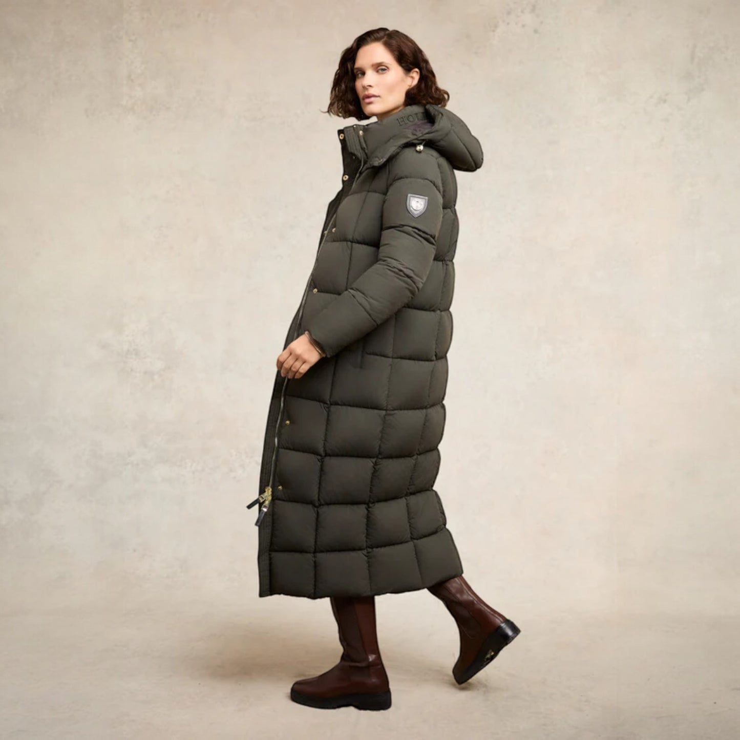 Holland Cooper Carrington Longline Coat Dark Olive