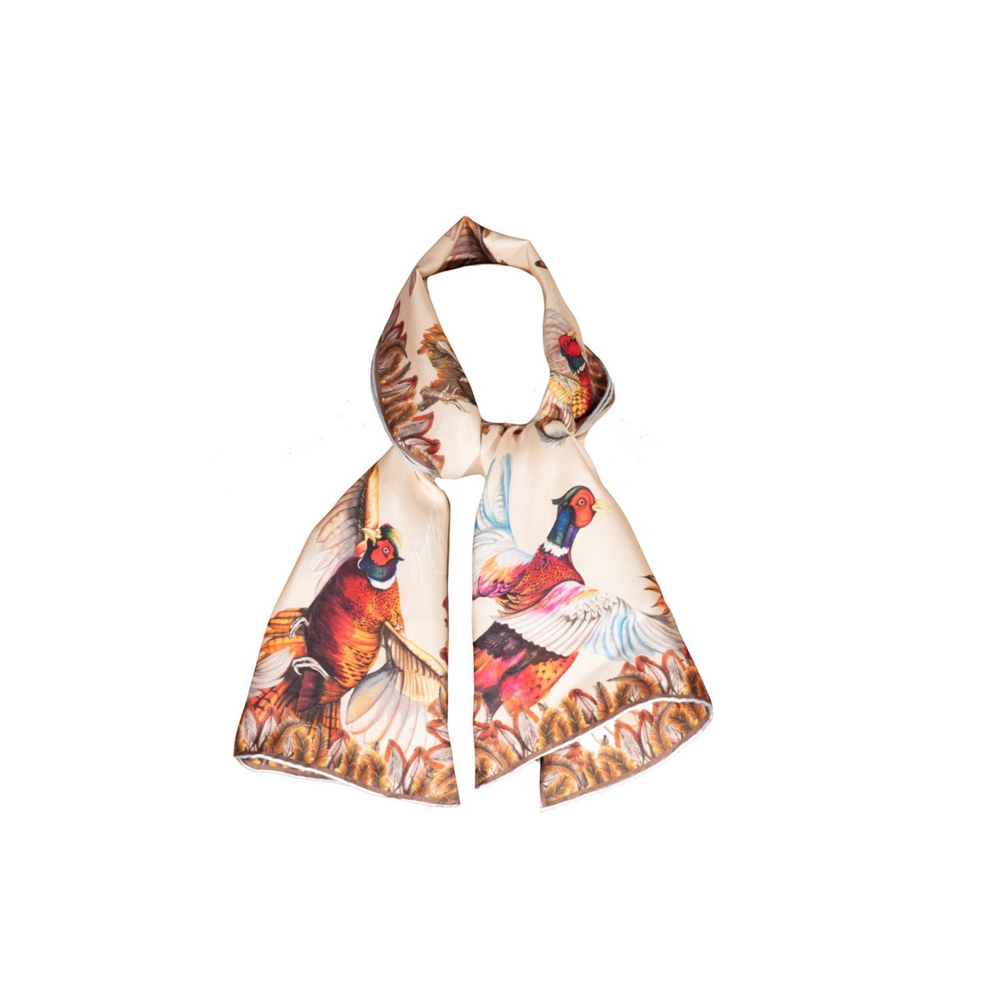 Clare Haggas Turf War Porcerlain Narrow Silk Scarf