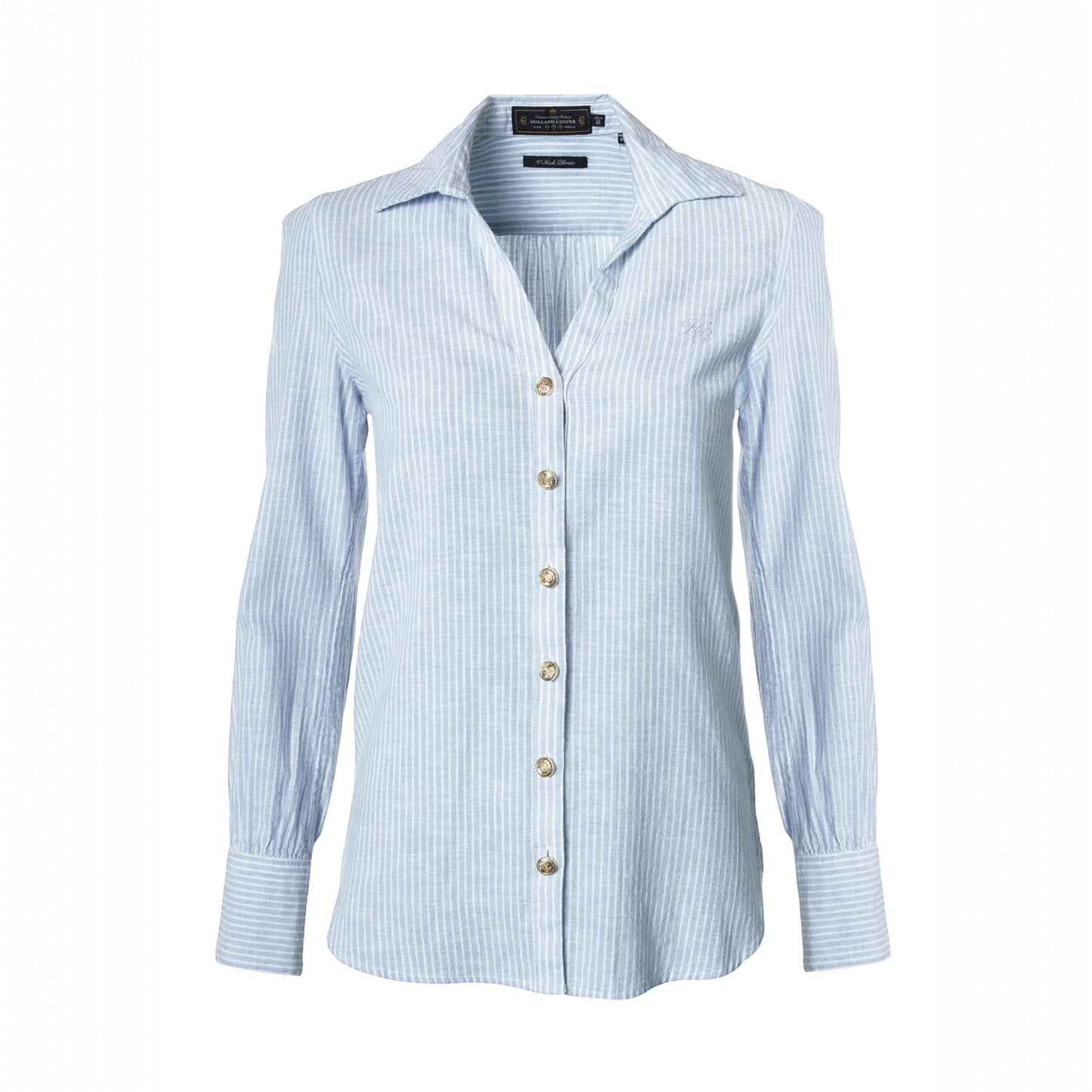 Holland Cooper Classic V-Neck Blouse Azure