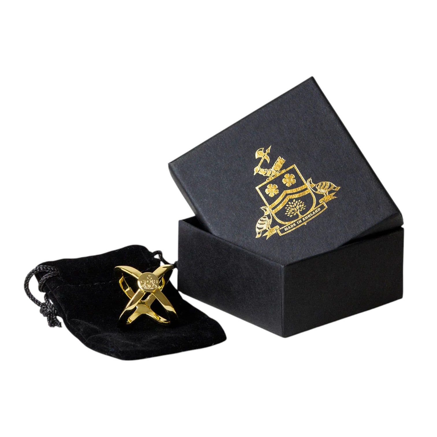 Clare Haggas Classic Scarf Ring Gold Finish