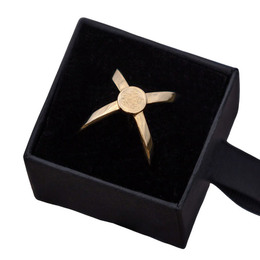 Clare Haggas Classic Scarf Ring Gold Finish