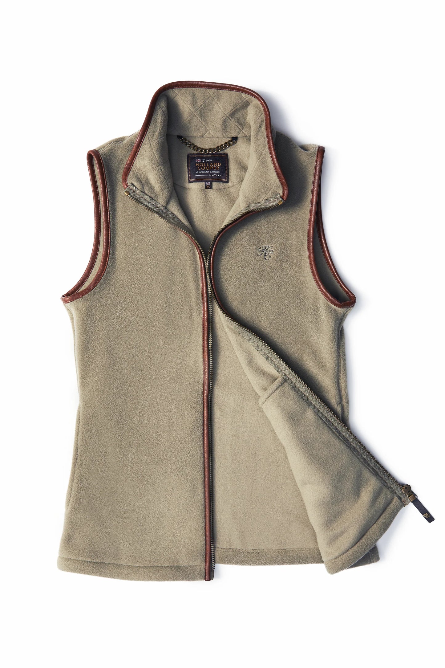 Holland Cooper Country Fleece Gilet Sage side