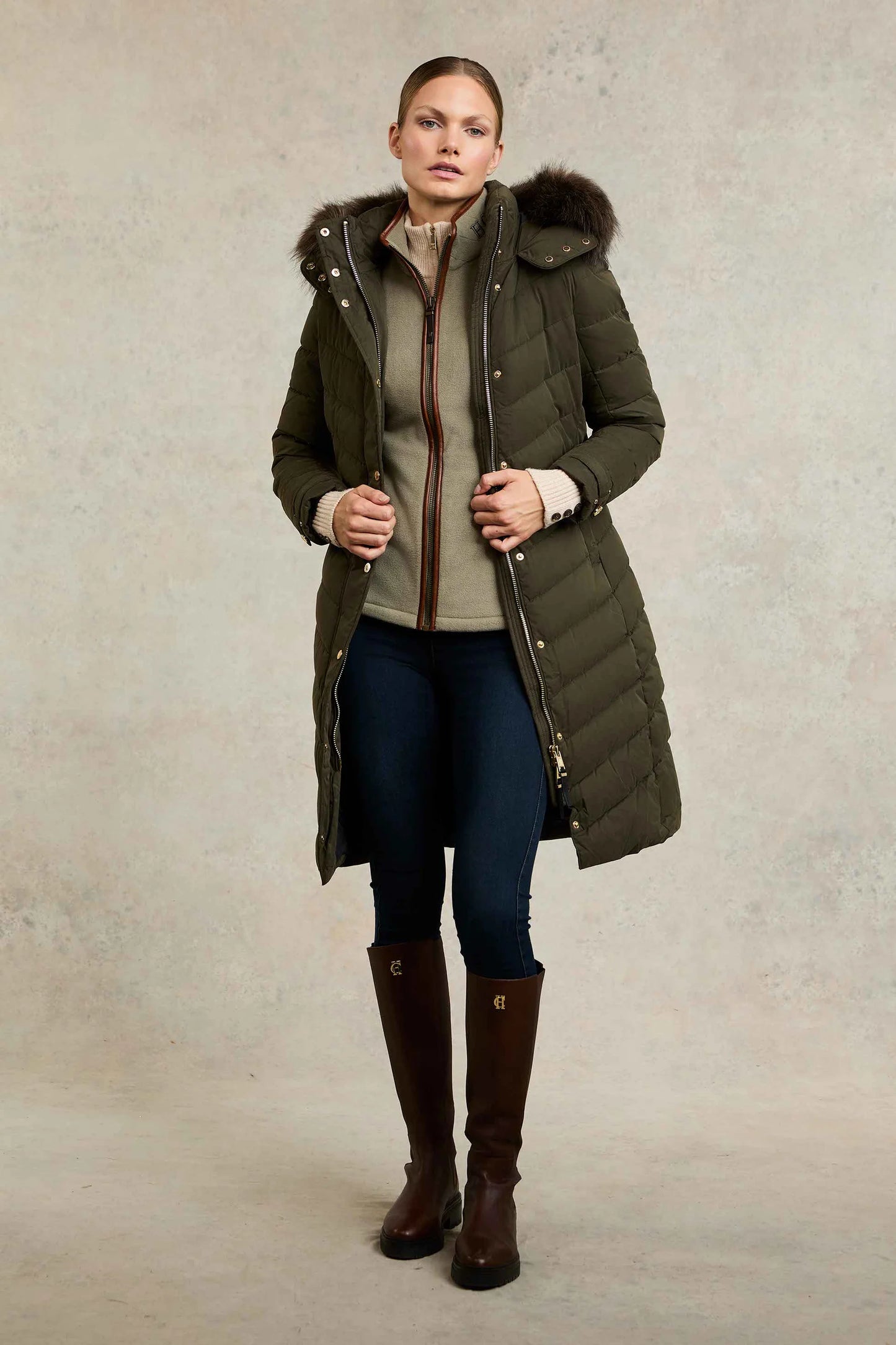Holland Cooper Country Fleece Gilet Sage