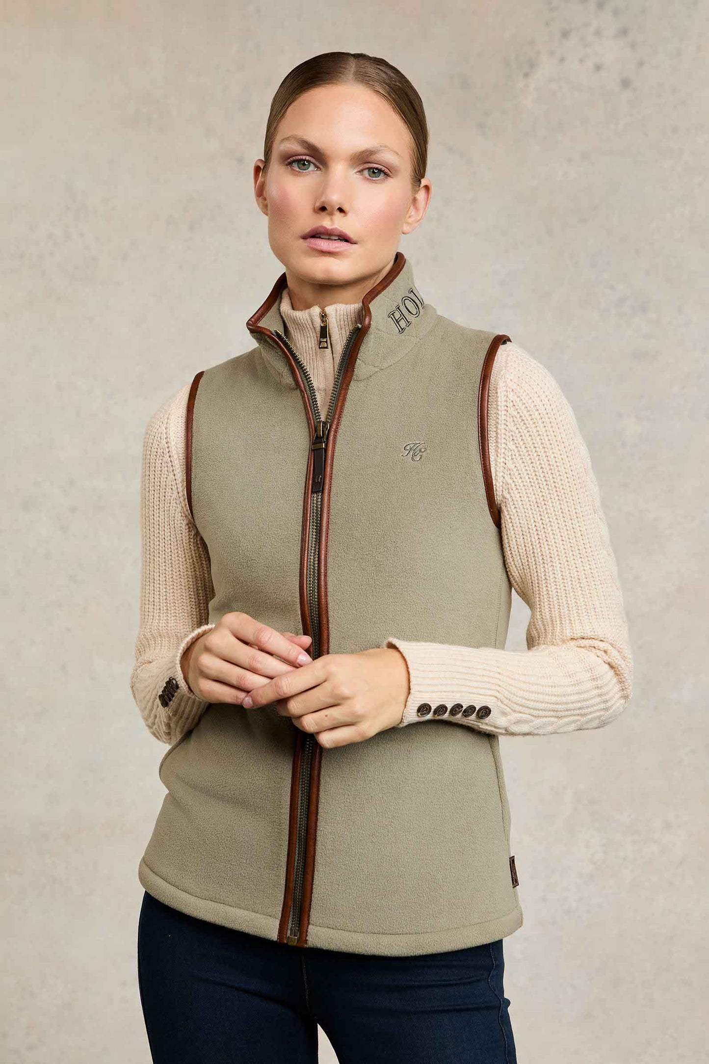 Holland Cooper Country Fleece Gilet Sage