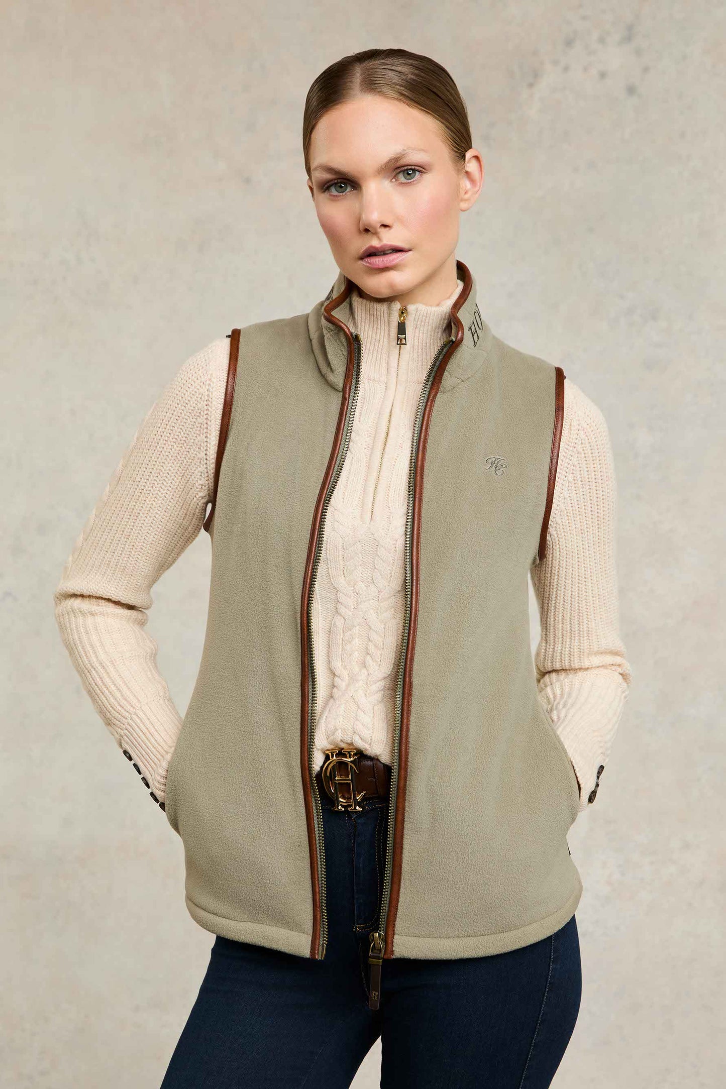 Holland Cooper Country Fleece Gilet Sage