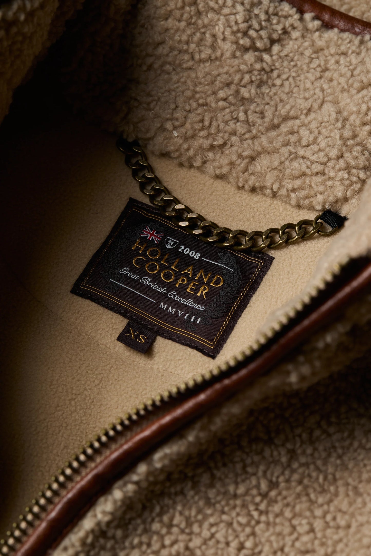Holland Cooper Country Fleece Jacket Natural Borg
