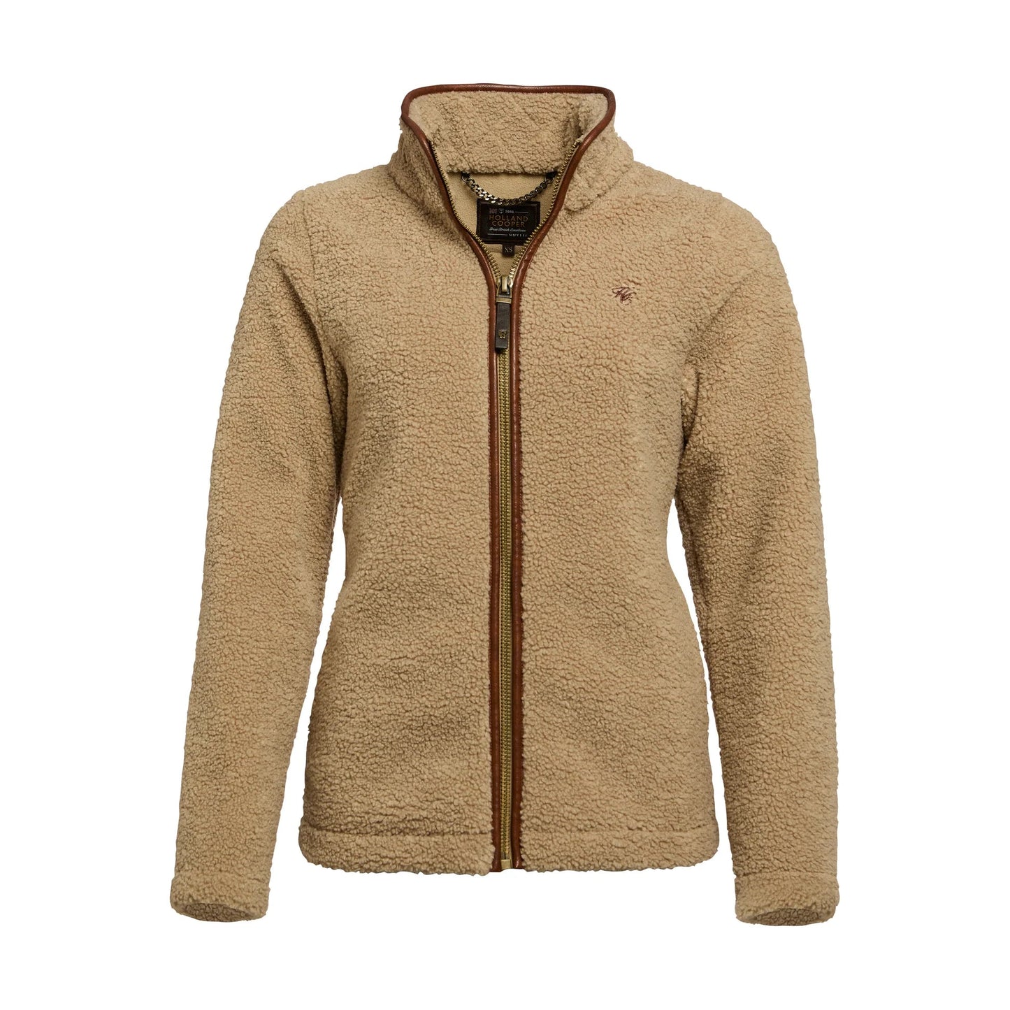 Holland Cooper Country Fleece Jacket Natural Borg
