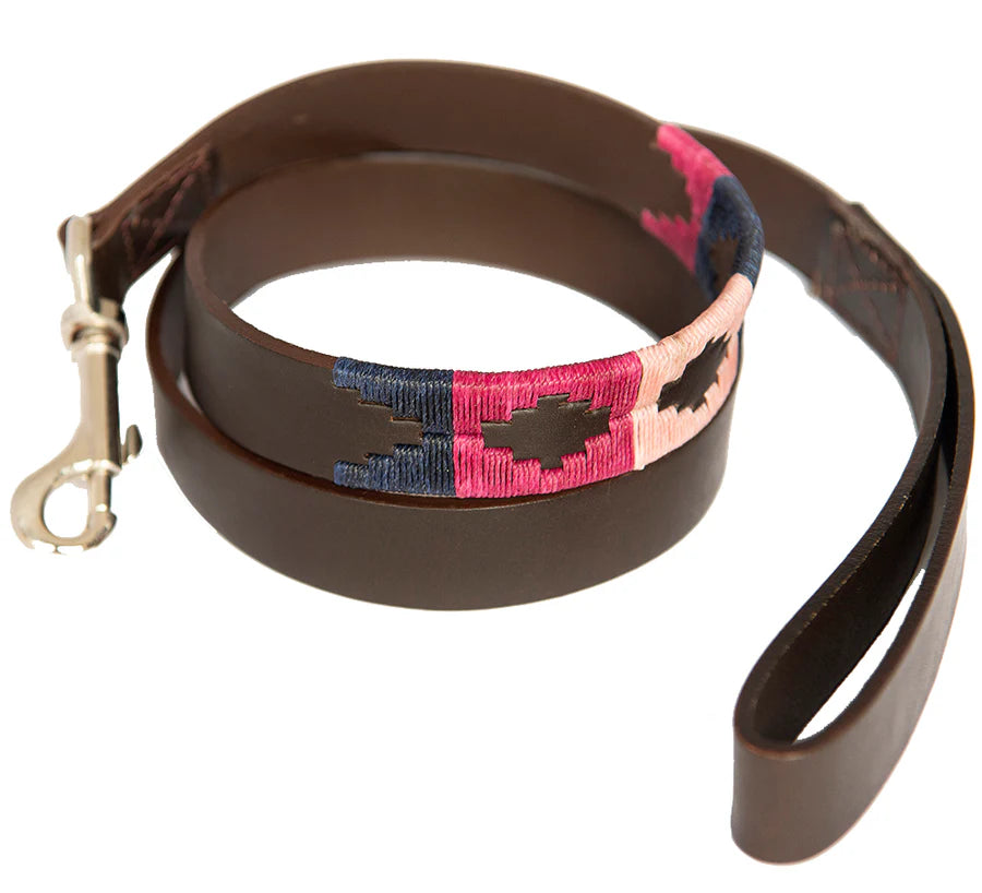 Pioneros Dog Lead Berry/Navy/Pink 1