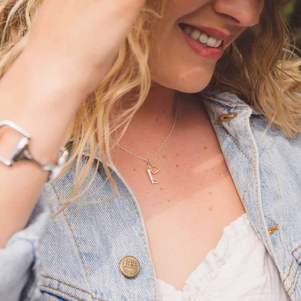 Reeves & Reeves Boot & Gold Stirrup Necklace