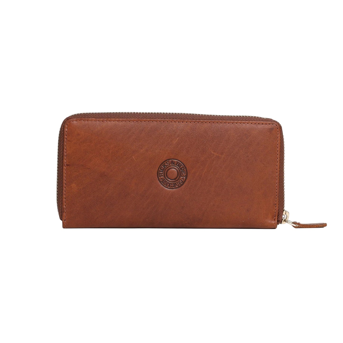 Hicks & Hides Chedworth Zip Around Cartridge Purse - Cognac