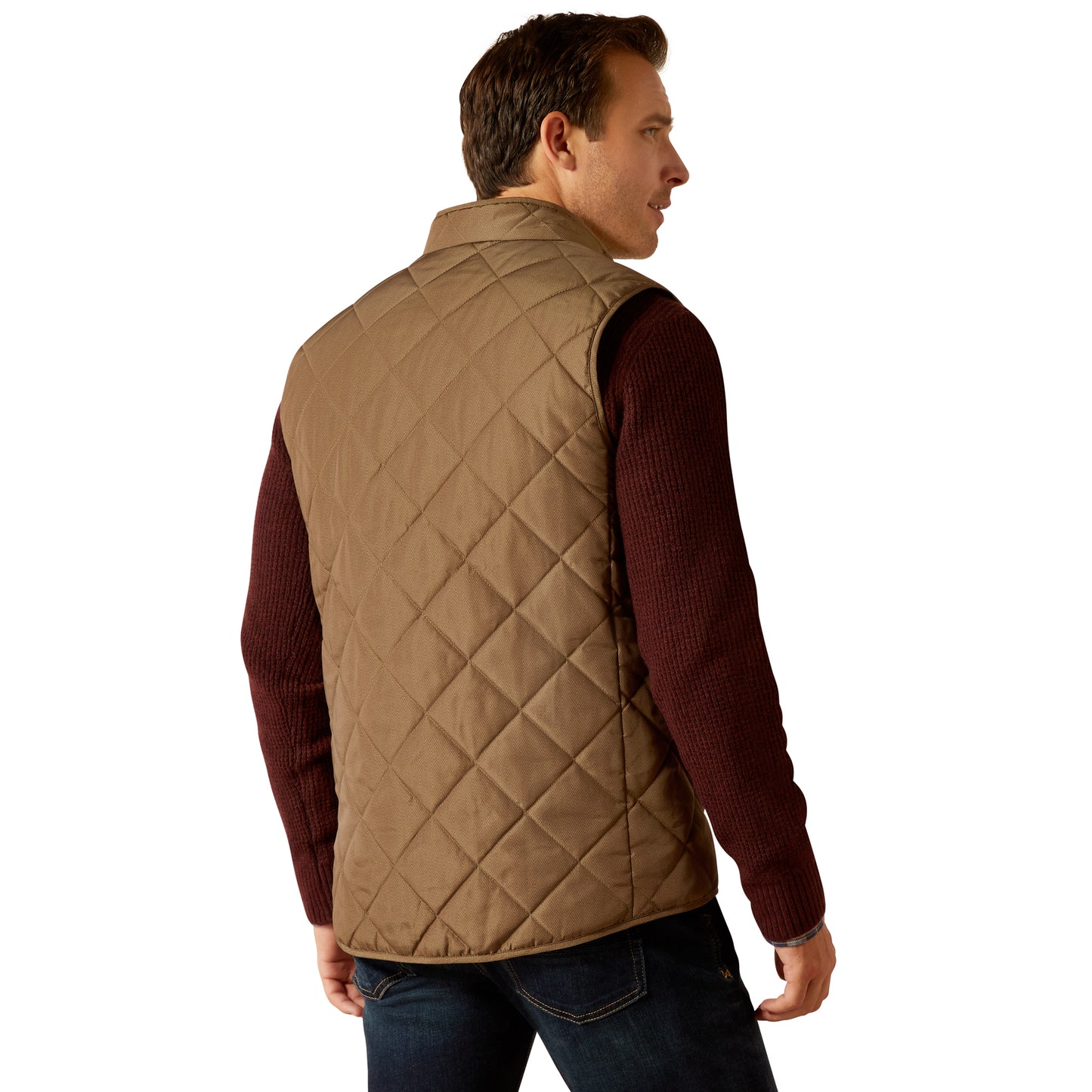 Ariat Men's Woodside Vest Camel Herringbone