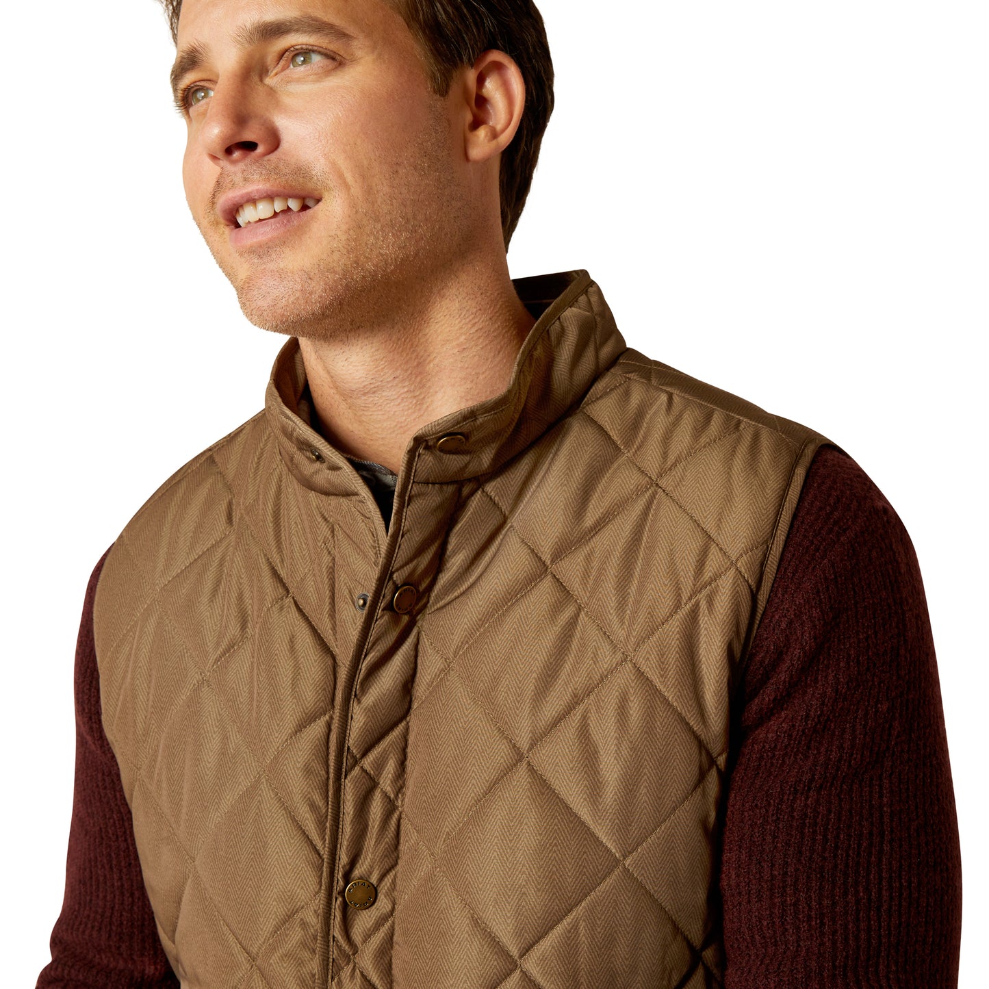Ariat Men's Woodside Vest Camel Herringbone