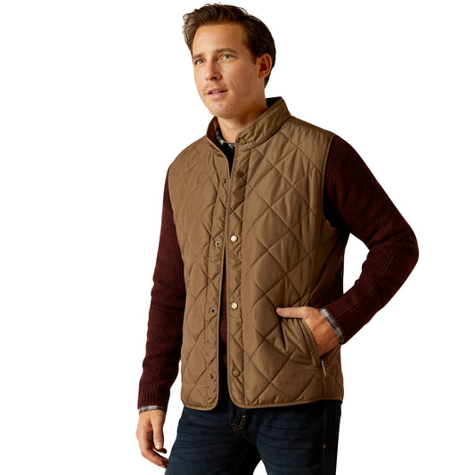 Ariat Men's Woodside Vest Camel Herringbone