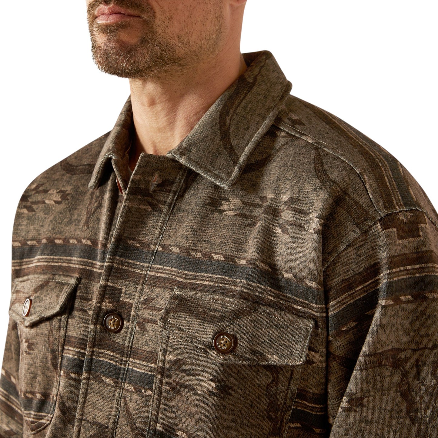 Ariat Caldwell Printed Shirt Jacket Beige