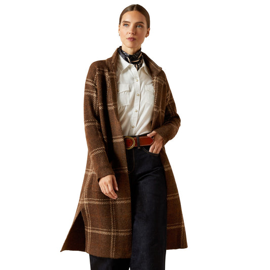 Ariat Ballston Cardigan Sorrel Horse Plaid