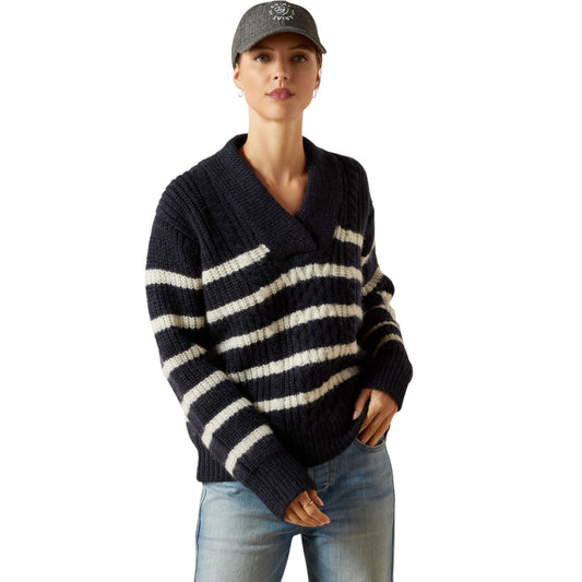 Ariat Arley Sweater Navy & Cream Stripe