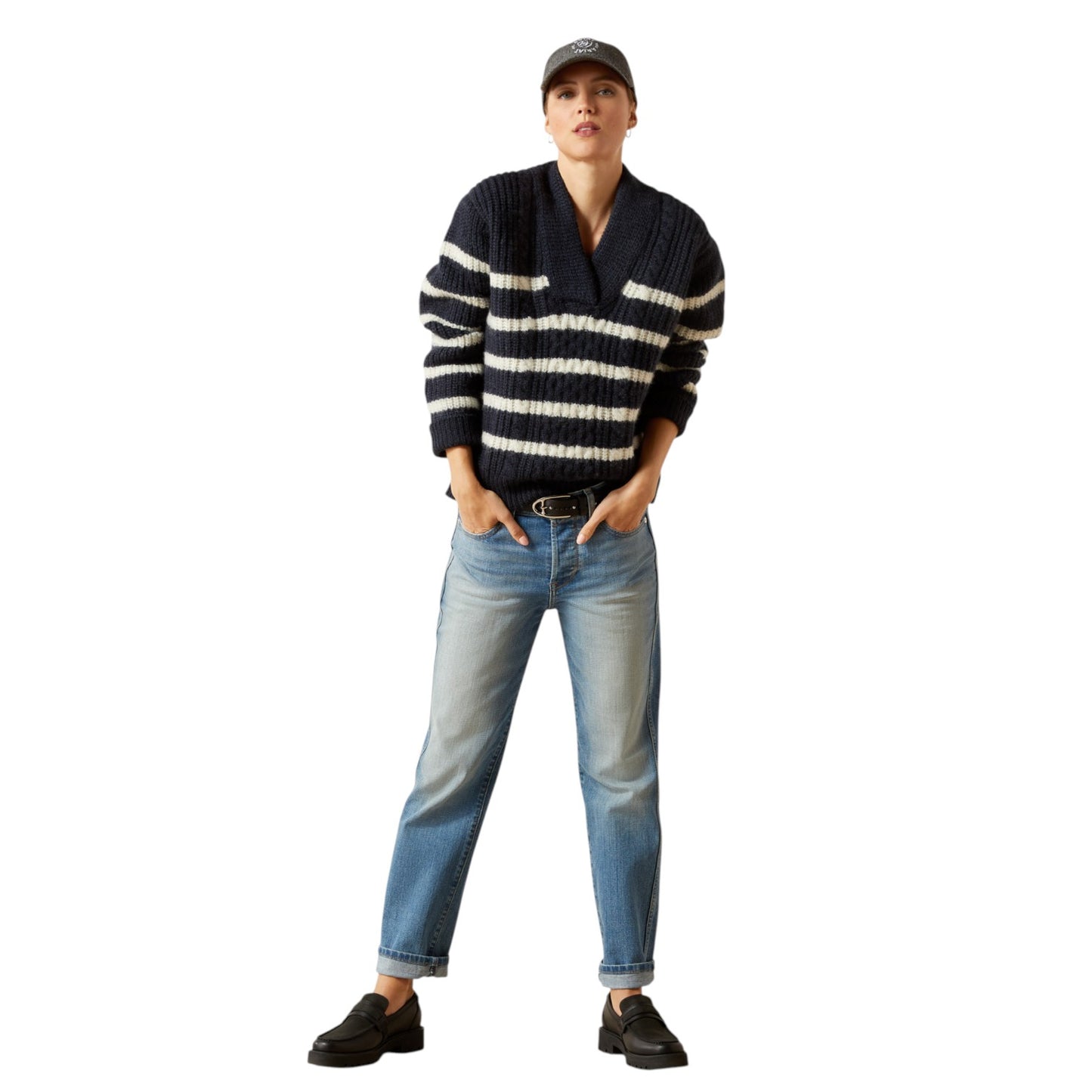 Ariat Arley Sweater Navy & Cream Stripe
